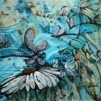 Peinture intitulée "Mouvement d'elles" par Linda Labelle, Œuvre d'art originale, Aquarelle