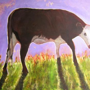 Painting titled "Holy Cow" by Linda Morris, Original Artwork