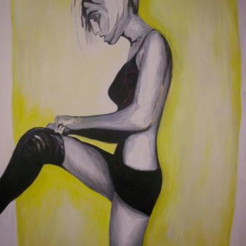 Painting titled "Adjusting" by Linda Obrien, Original Artwork