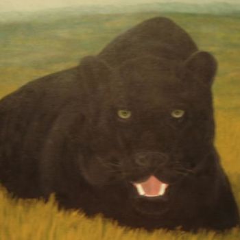 Malerei mit dem Titel "Fureur Noire" von Linda Piché, Original-Kunstwerk, Öl