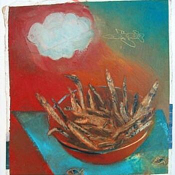 Painting titled "Fish Bowl" by Linda Rosenfield, Original Artwork