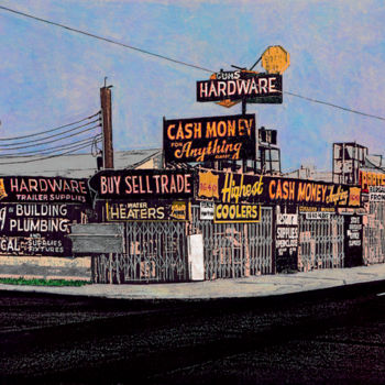 Schilderij getiteld "Cash Money for Anyt…" door Linda Rosenfield, Origineel Kunstwerk