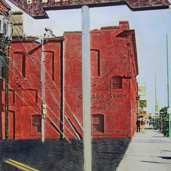 Pintura intitulada "Parking / Chicago S…" por Linda Rosenfield, Obras de arte originais