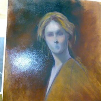 Pintura intitulada "Study of face 1" por L.Jakobsson, Obras de arte originais