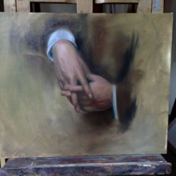 Pittura intitolato "Painting hands(Stud…" da L.Jakobsson, Opera d'arte originale