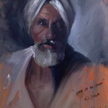 Painting titled "Head of an arab(pai…" by L.Jakobsson, Original Artwork