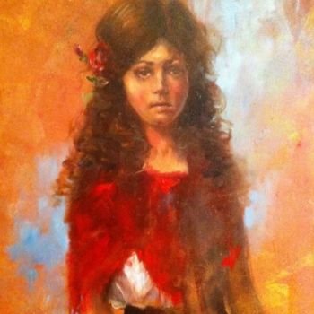 Ζωγραφική με τίτλο "Girl" από L.Jakobsson, Αυθεντικά έργα τέχνης