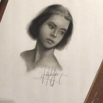 Drawing titled "Bw Study" by L.Jakobsson, Original Artwork, Charcoal