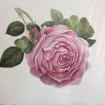 Картина под названием "Rosa" - L.Jakobsson, Подлинное произведение искусства, Акварель