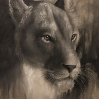 Drawing titled "Lioness" by L.Jakobsson, Original Artwork