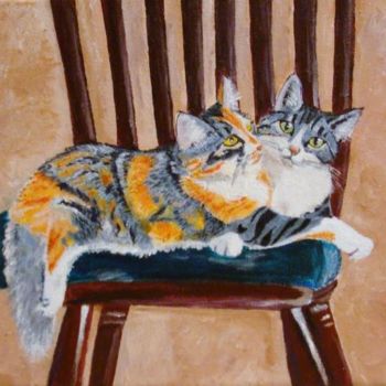 Painting titled "Nap time" by L. Odell, Original Artwork, Oil