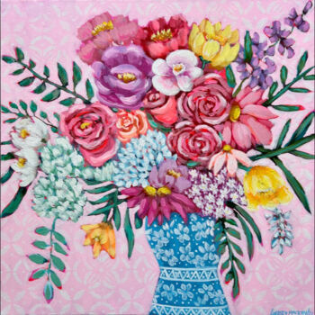 Painting titled "Beautiful Blooms" by Lindsey Mackay, Original Artwork, Acrylic