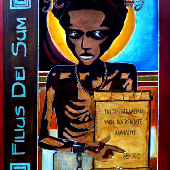 Painting titled "Filius dei sum" by Line Bautista, Original Artwork, Acrylic