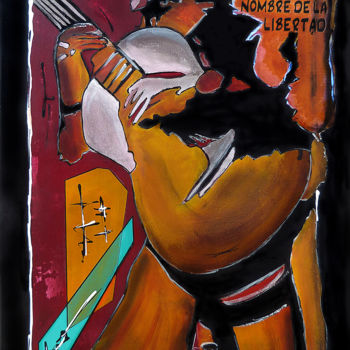 Painting titled "GITANO" by Line Bautista, Original Artwork, Acrylic Mounted on Wood Stretcher frame