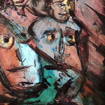 Pittura intitolato "LA MEMOIRE ENFOUIE" da Line Bautista, Opera d'arte originale, Acrilico Montato su Telaio per barella in…