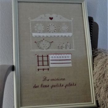 Artcraft titled "Broderie encadrée r…" by Lin-Et-Patine, Original Artwork, Home Décor