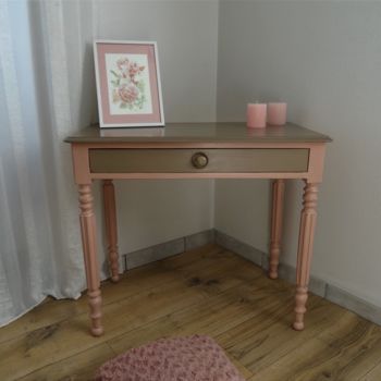 Design intitulée "Table, Bureau, Coif…" par Lin-Et-Patine, Œuvre d'art originale, Meuble