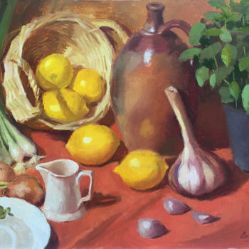 Painting titled "kitchen-impression…" by Ling Strube, Original Artwork, Oil