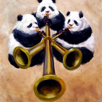 Pittura intitolato "Pandamonium" da Feng Ling, Opera d'arte originale, Olio