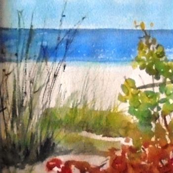 Painting titled "Florida beach" by Lin Manlow, Original Artwork