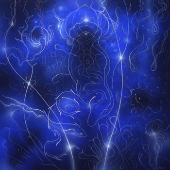 Ζωγραφική με τίτλο ""Meduse in blu" Lin…" από Lino Di Vinci, Αυθεντικά έργα τέχνης, Ακρυλικό