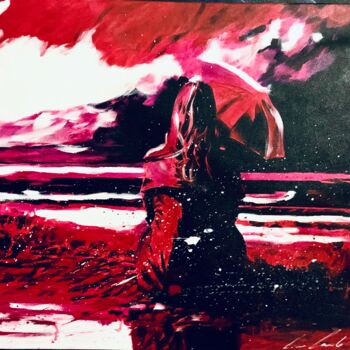 Peinture intitulée "Red Solitude" par Lino Scerbo, Œuvre d'art originale, Acrylique Monté sur Châssis en bois