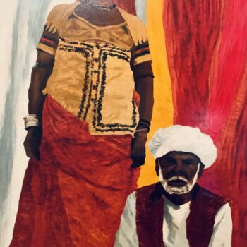 Peinture intitulée "India" par Lino Scerbo, Œuvre d'art originale, Huile Monté sur Panneau de bois