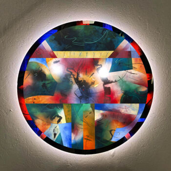 Design intitulée ""Kaleidoscopie" Ple…" par Lino Di Vinci, Œuvre d'art originale, Luminaire