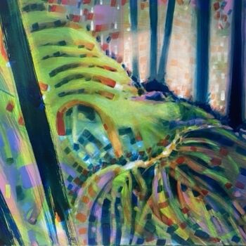 Peinture intitulée "Paysage pieuvre" par Lion Bamon, Œuvre d'art originale, Huile