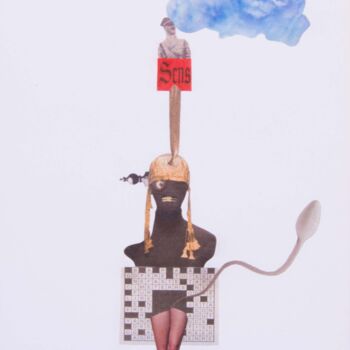 "Seul Face au Silence" başlıklı Kolaj Lioncaresse tarafından, Orijinal sanat, Kâğıt
