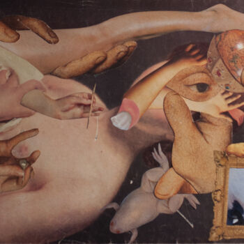 Collagen mit dem Titel ""Qui veut voir la p…" von Lioncaresse, Original-Kunstwerk