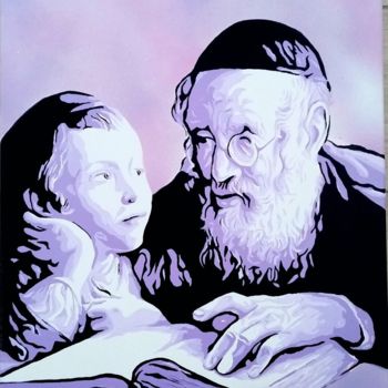 Schilderij getiteld "AMORE CHELI" door Lionel Cohen, Origineel Kunstwerk, Acryl