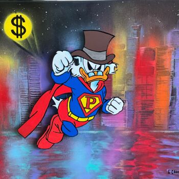 Painting titled "SUPER PICSOU" by Lionel Cohen, Original Artwork, Acrylic Mounted on Wood Stretcher frame