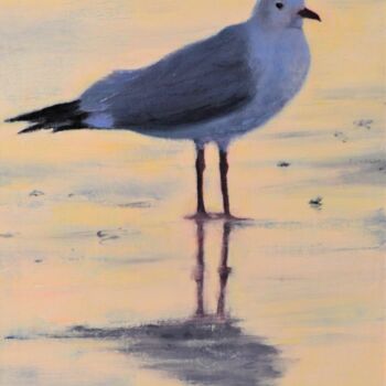 Painting titled "Little seagull !" by Lionel Crotet (nel), Original Artwork, Oil