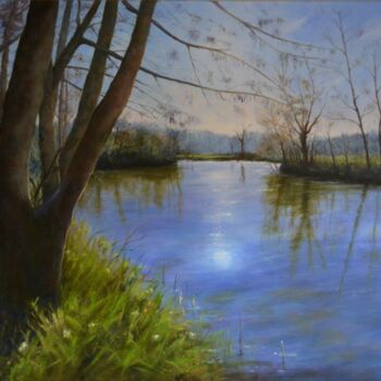 Painting titled "The river !" by Lionel Crotet (nel), Original Artwork, Oil