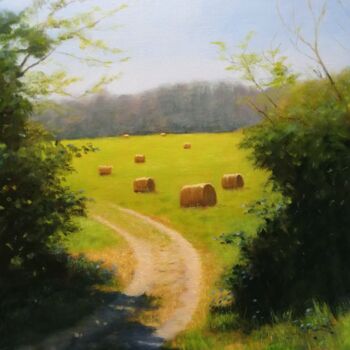 Painting titled "the little path of…" by Lionel Crotet (nel), Original Artwork, Oil