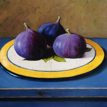 Malarstwo zatytułowany „Autumn figs” autorstwa Lionel Crotet (nel), Oryginalna praca, Olej