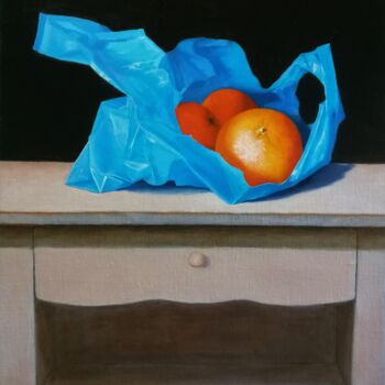 Painting titled "Oranges du Portugal." by Lionel Crotet (nel), Original Artwork, Oil