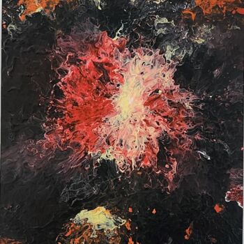 Malarstwo zatytułowany „Explosion” autorstwa Lionel Keita, Oryginalna praca, Akryl Zamontowany na Szkło
