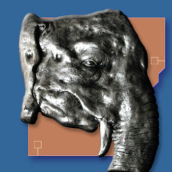 Sculptuur getiteld "Elephant" door Lionel Michelot, Origineel Kunstwerk