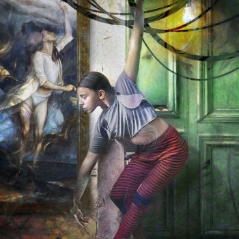 Digital Arts titled "Danseuse devant la…" by Lionel Morateur, Original Artwork, Digital Painting