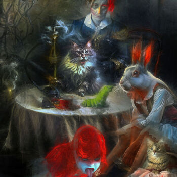 Arts numériques intitulée "Alice  et la Duches…" par Lionel Morateur, Œuvre d'art originale, Peinture numérique