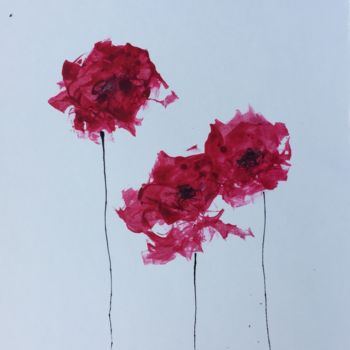 Peinture intitulée "Trois rouges" par Lionel Lesire, Œuvre d'art originale, Encre