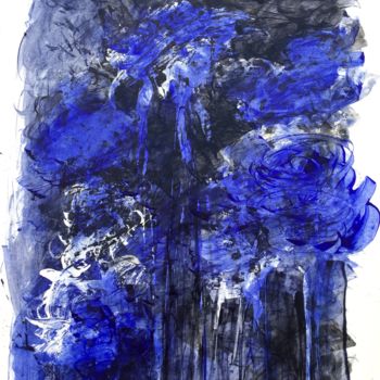 Pintura intitulada "fleurs bleues" por Lionel Lesire, Obras de arte originais, Tinta
