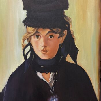 Painting titled "Berthe Morisot( Man…" by Liopxp, Original Artwork, Oil Mounted on Wood Stretcher frame