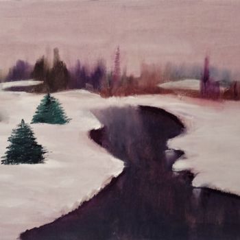 Картина под названием "Зима" - Алексей Грачев, Подлинное произведение искусства, Масло