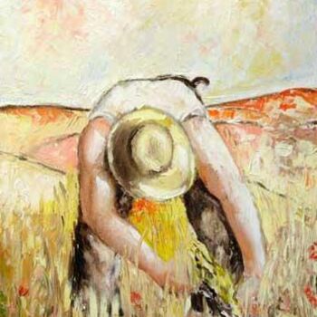 Painting titled "contadino" by Giuseppe Liotta, Original Artwork, Oil