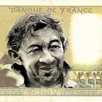 Pintura intitulada "Tribute Gainsbourg-…" por Lipstik, Obras de arte originais, Tinta spray