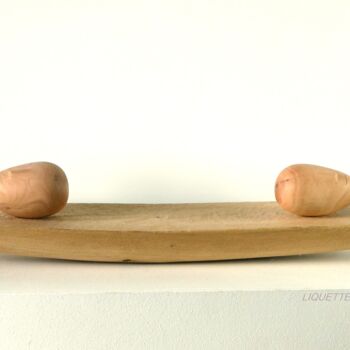 Escultura titulada "Two in a boat" por Liquette-Gorbach, Obra de arte original, Madera