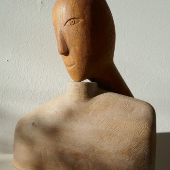 Скульптура под названием "Tell me your history" - Liquette-Gorbach, Подлинное произведение искусства, Дерево